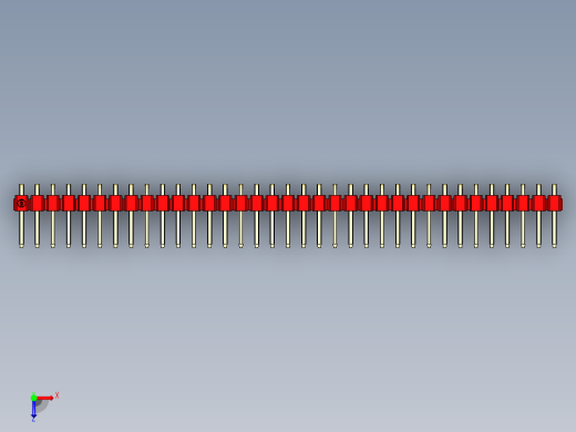 彩色公排针 100mil 2.54mm 系列-DS1022_red_1x35p_100mil_TypeD_rev1.0俯视缩略图