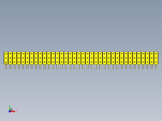 彩色公排针 100mil 2.54mm 系列-DS1022_yellow_3x36p_100mil_TypeD_rev1.0前视缩略图