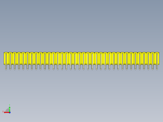 彩色公排针 100mil 2.54mm 系列-DS1022_yellow_3x36p_100mil_TypeD_rev1.0后视缩略图