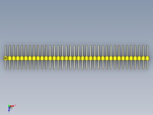 彩色公排针 100mil 2.54mm 系列-DS1022_yellow_3x36p_100mil_TypeD_rev1.0俯视缩略图
