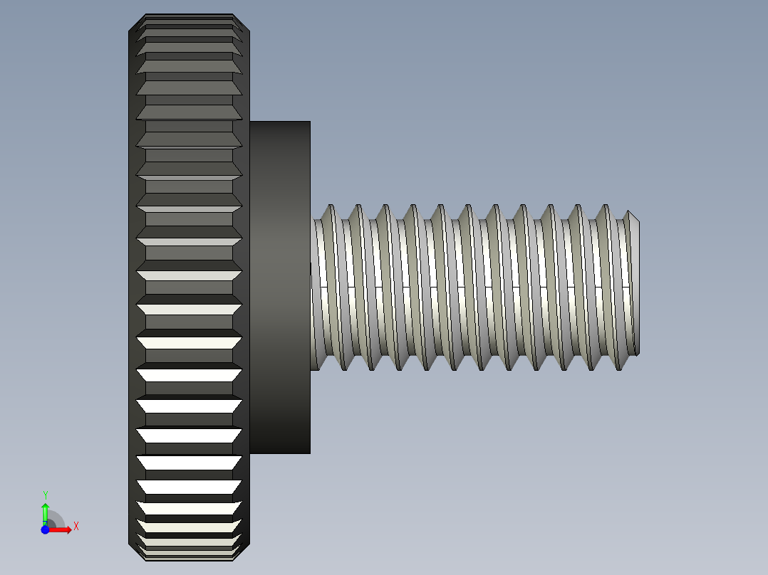 滚花旋钮-Knurled Knob 10-32x0.625x.375.STEP前视图