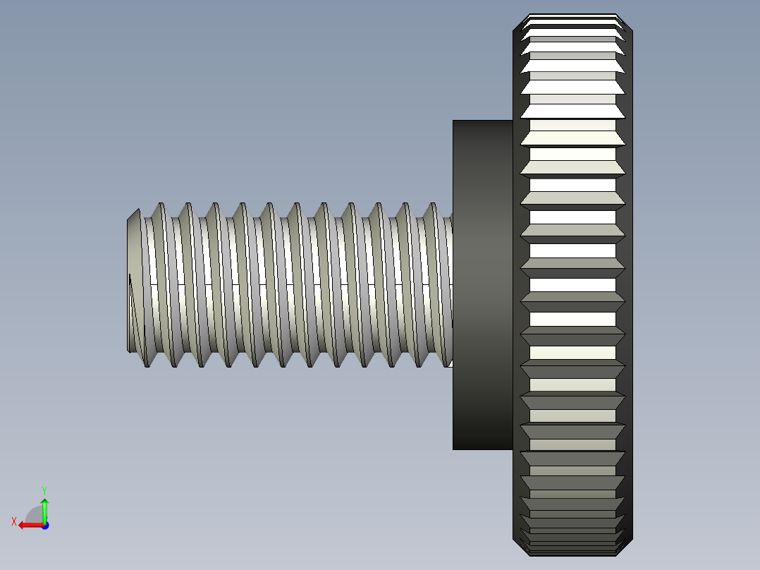 滚花旋钮-Knurled Knob 10-32x0.625x.375.STEP后视图
