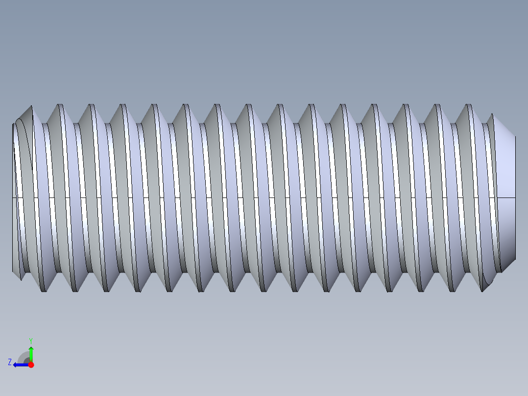 UNC 平头紧定螺钉-UNC SET SCREW 0.375 x1.000.STEP右视图
