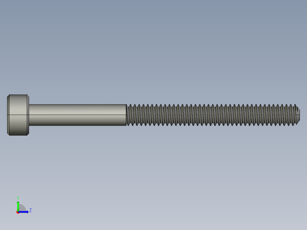 M2-M2 x 0.4mm Thread 25mm LONG SOCKET HEAD CAP SCREW.STEP左视图