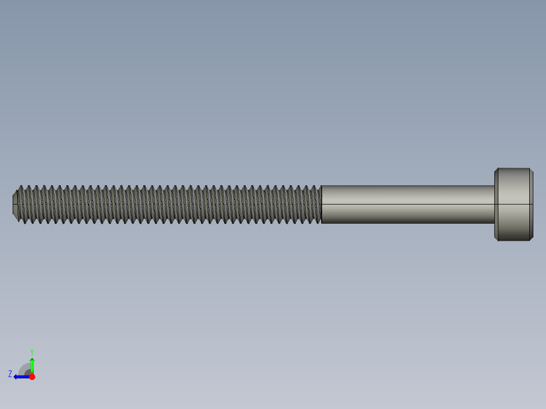M2-M2 x 0.4mm Thread 25mm LONG SOCKET HEAD CAP SCREW.STEP右视图