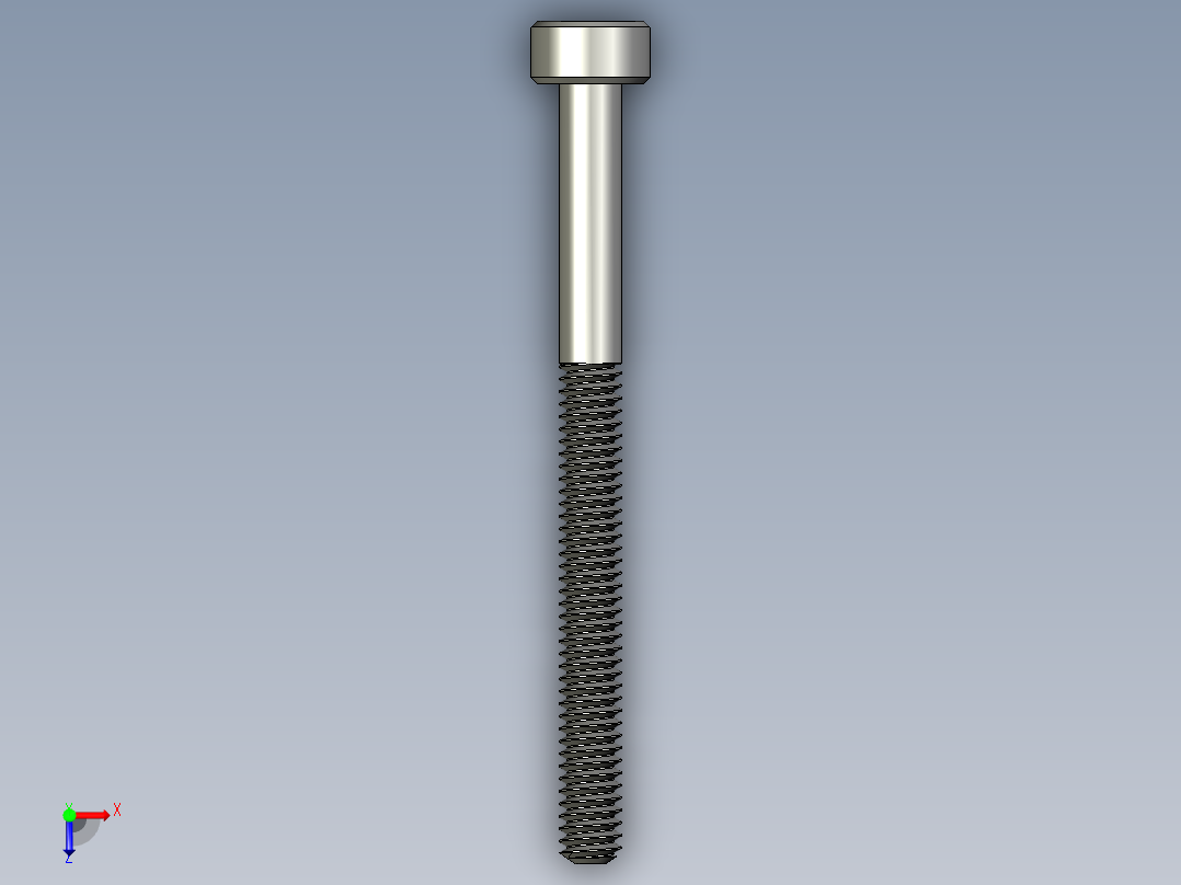 M2-M2 x 0.4mm Thread 25mm LONG SOCKET HEAD CAP SCREW.STEP俯视图