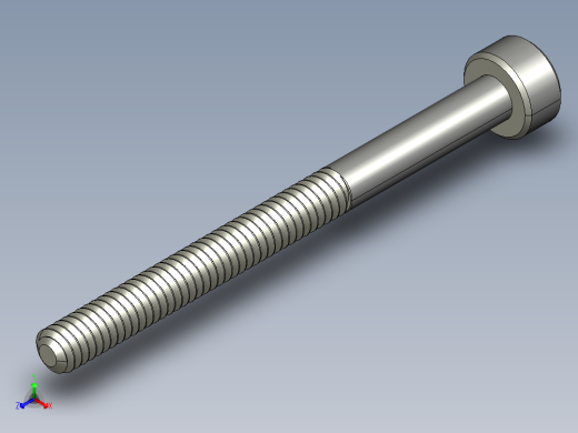 M2-M2 x 0.4mm Thread 25mm LONG SOCKET HEAD CAP SCREW.STEP正等轴测缩略图