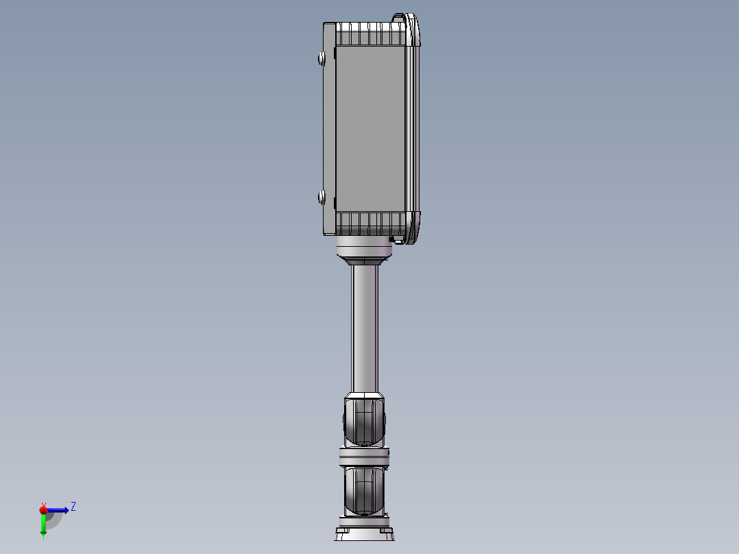 向上顶座+中间连接器+转角+箱体连接器+控制箱左视图