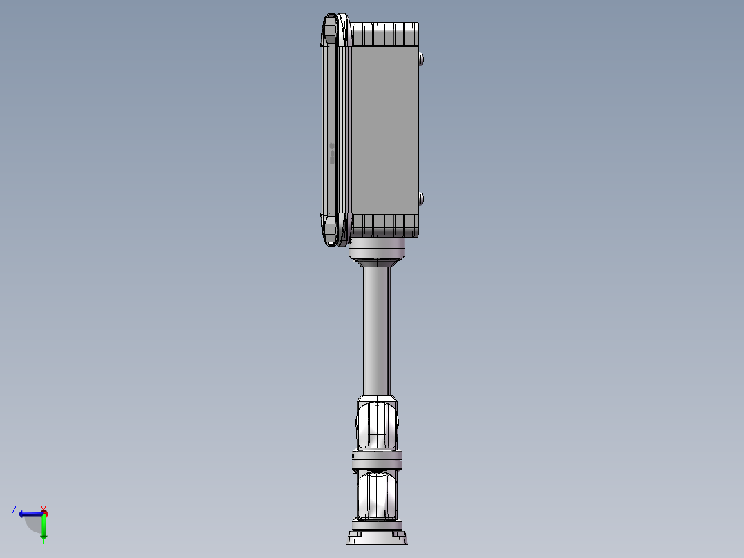 向上顶座+中间连接器+转角+箱体连接器+控制箱右视图