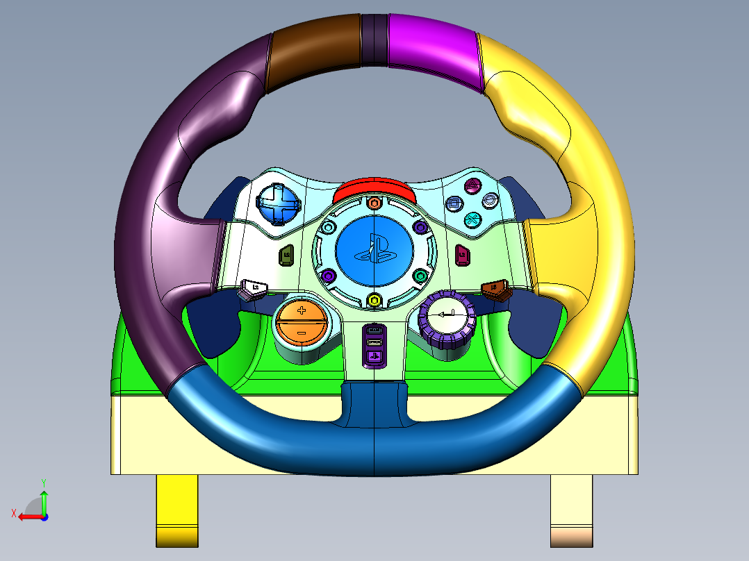 罗技G29力反馈游戏方向盘后视图