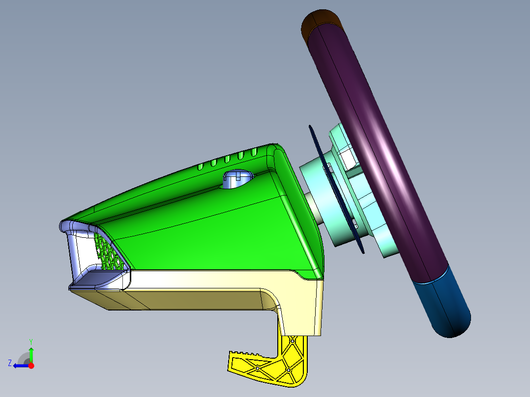 罗技G29力反馈游戏方向盘右视图