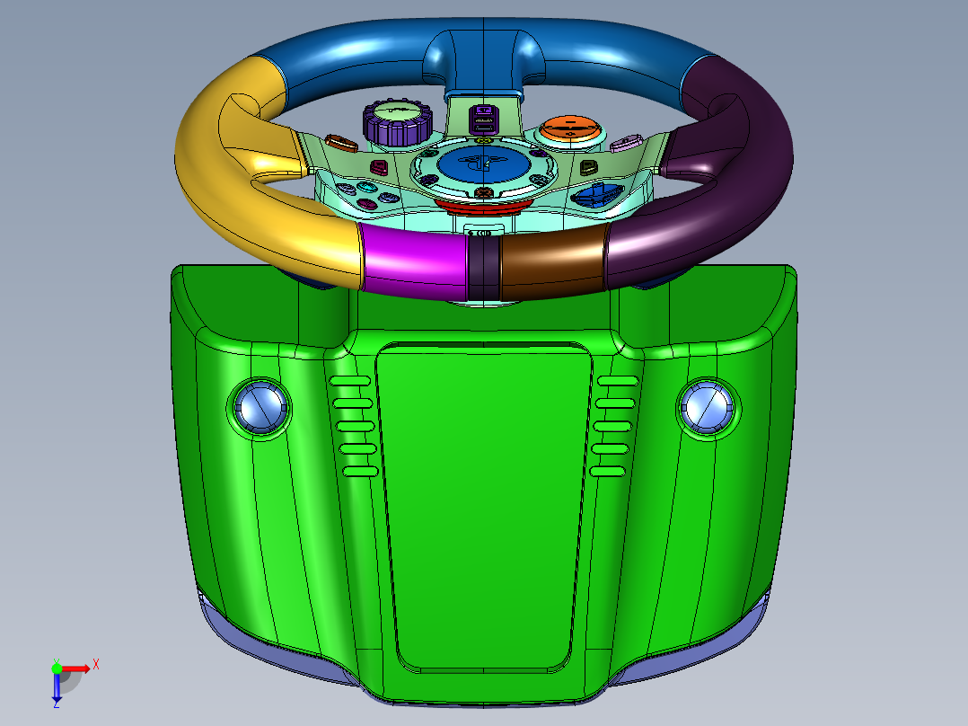 罗技G29力反馈游戏方向盘俯视图