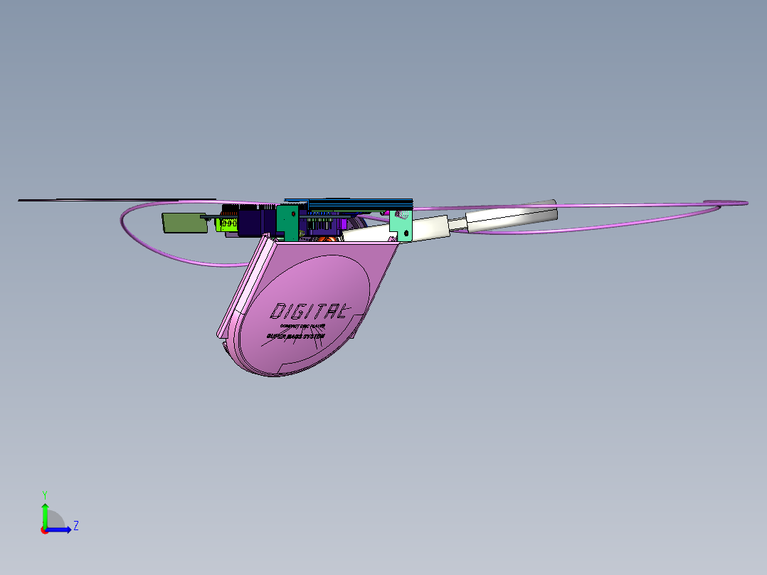 碟片光盘播放器详细结构左视图
