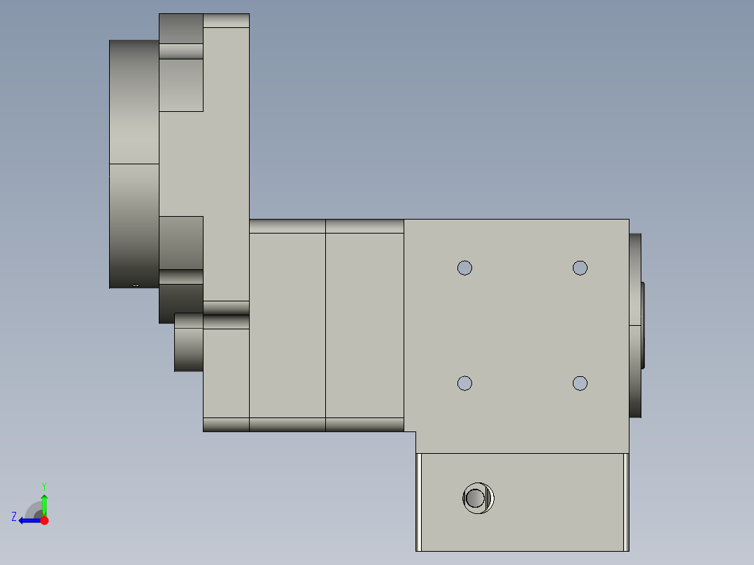 中空旋转平台KFN85-10配转角+光电开关(1)右视图