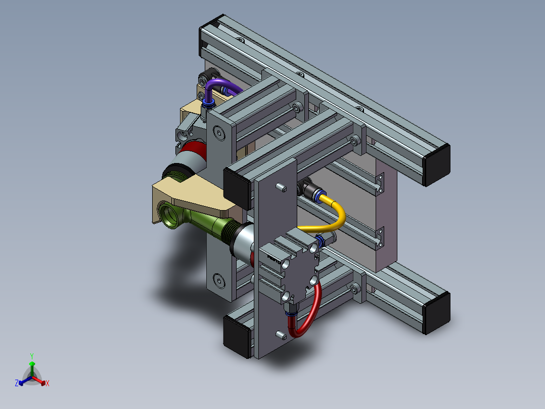 水龙头装置的密封性试验台架正等轴测图