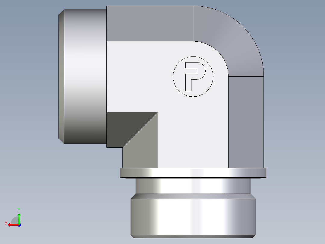 卡套式工业通用硬管接头EO_Male_stud_elbow_WE35LR71X后视图