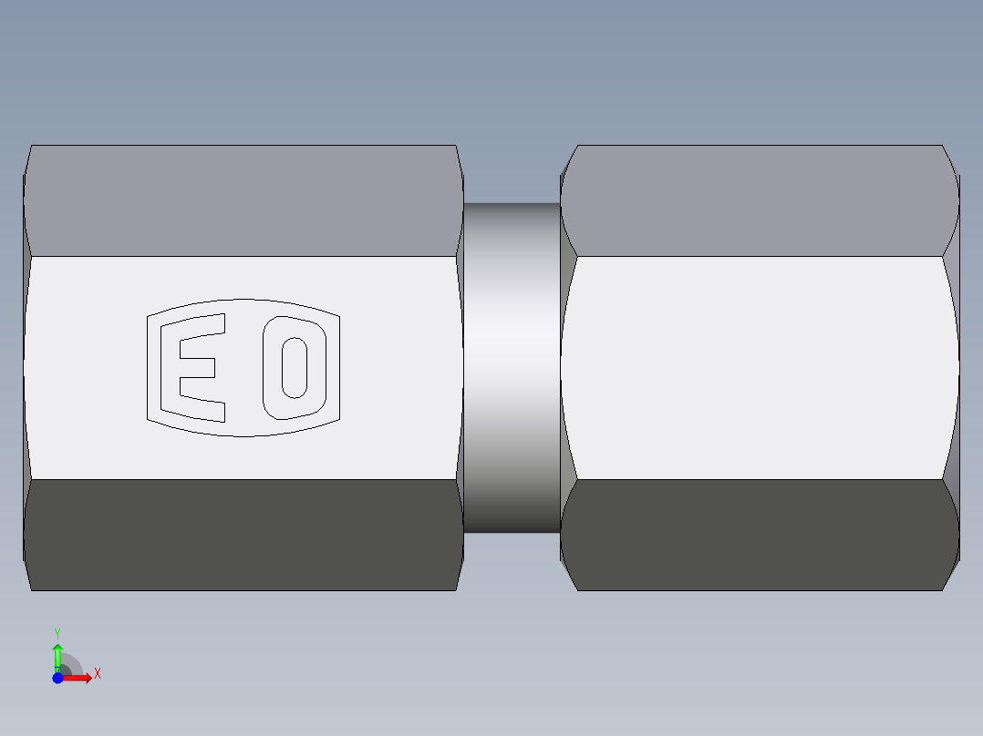 卡套式工业通用硬管接头EO_Swivel_connector_GAI06ZLRCF前视图