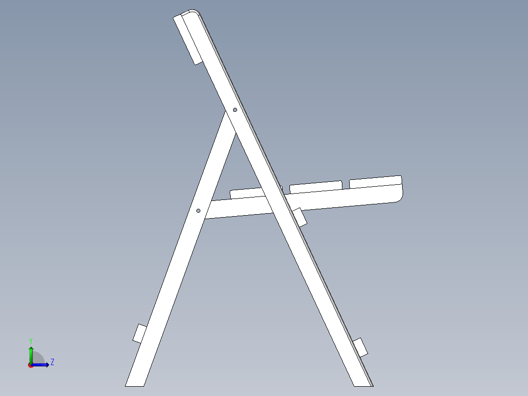 木制折叠椅子左视图