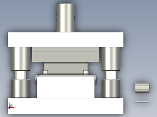 锁钩弯曲冲压模前视缩略图