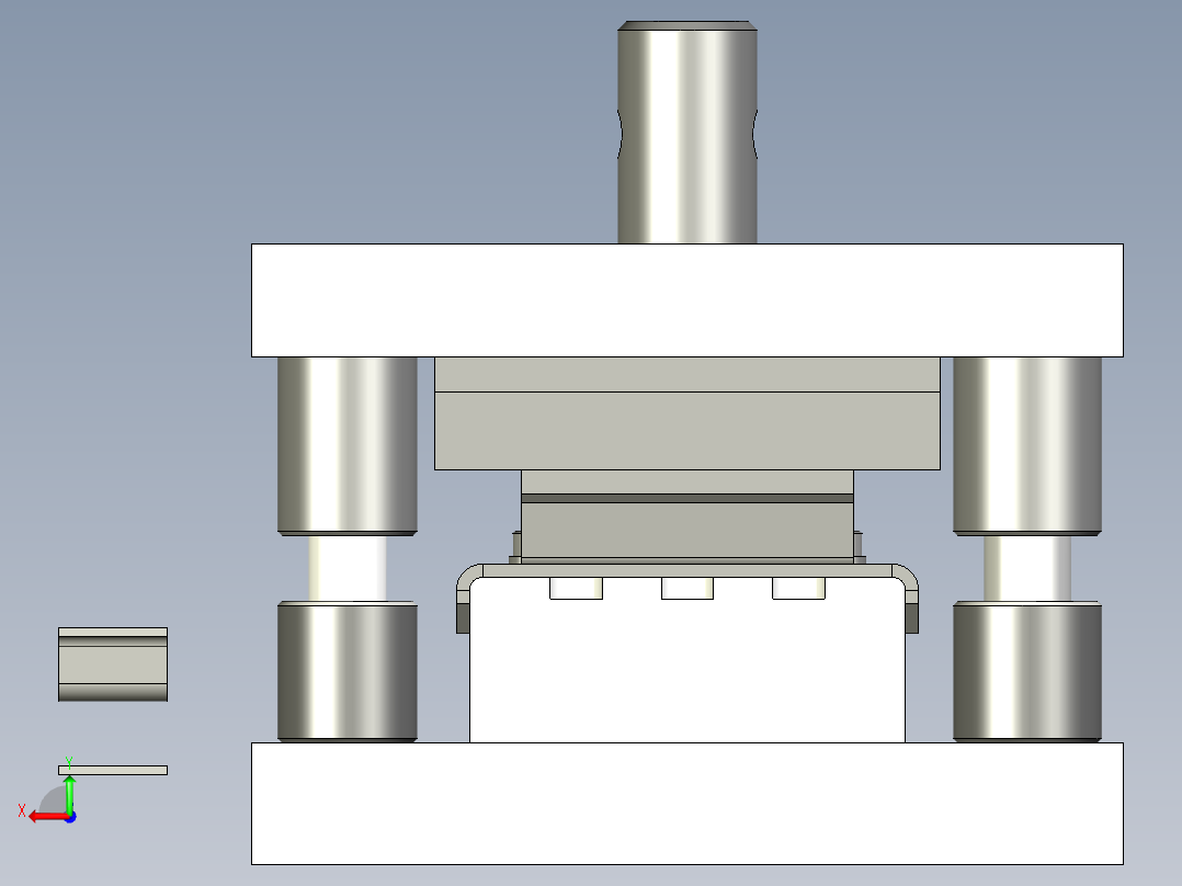 锁钩弯曲冲压模后视图