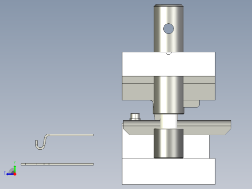锁钩弯曲冲压模右视缩略图