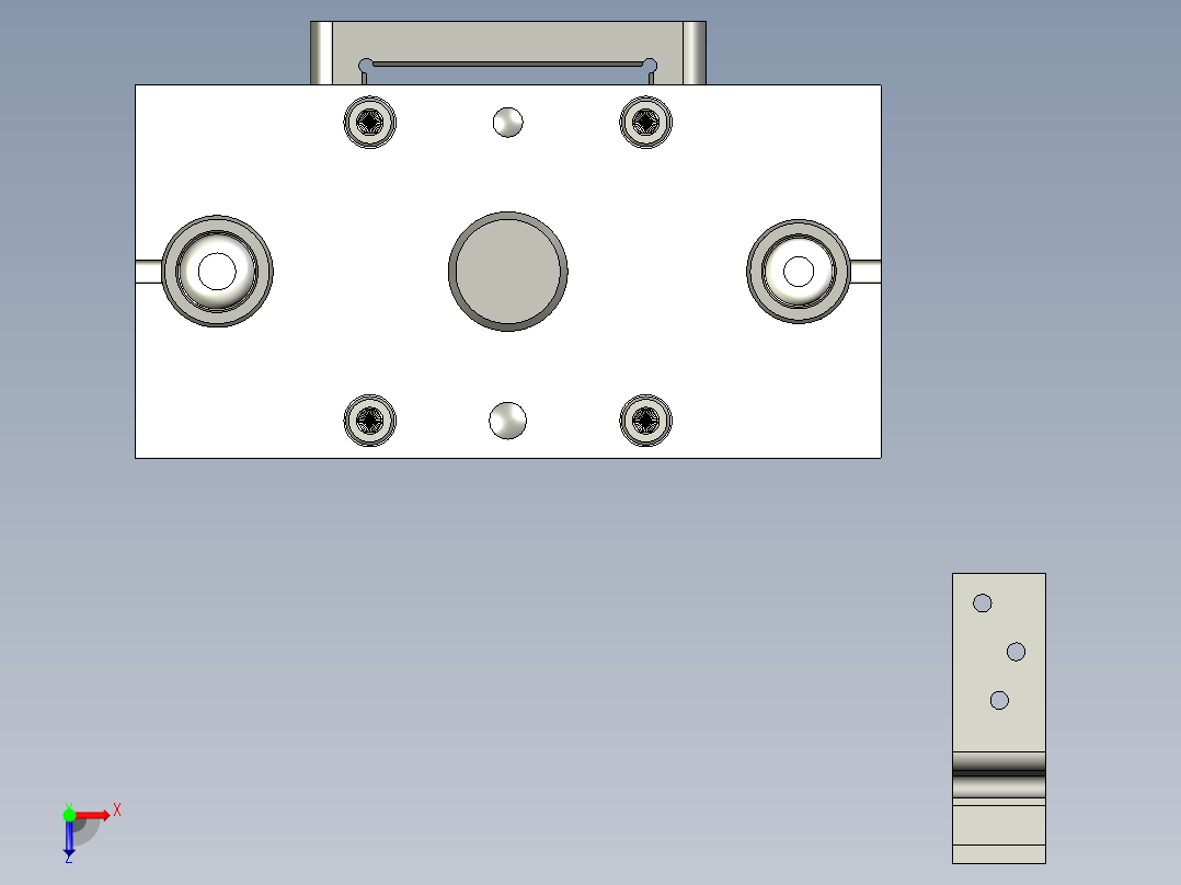 锁钩弯曲冲压模俯视图