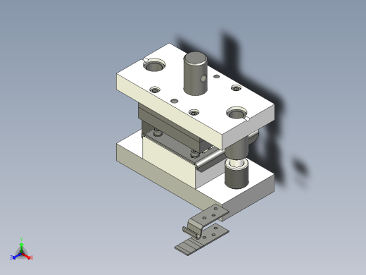 锁钩弯曲冲压模正等轴测缩略图