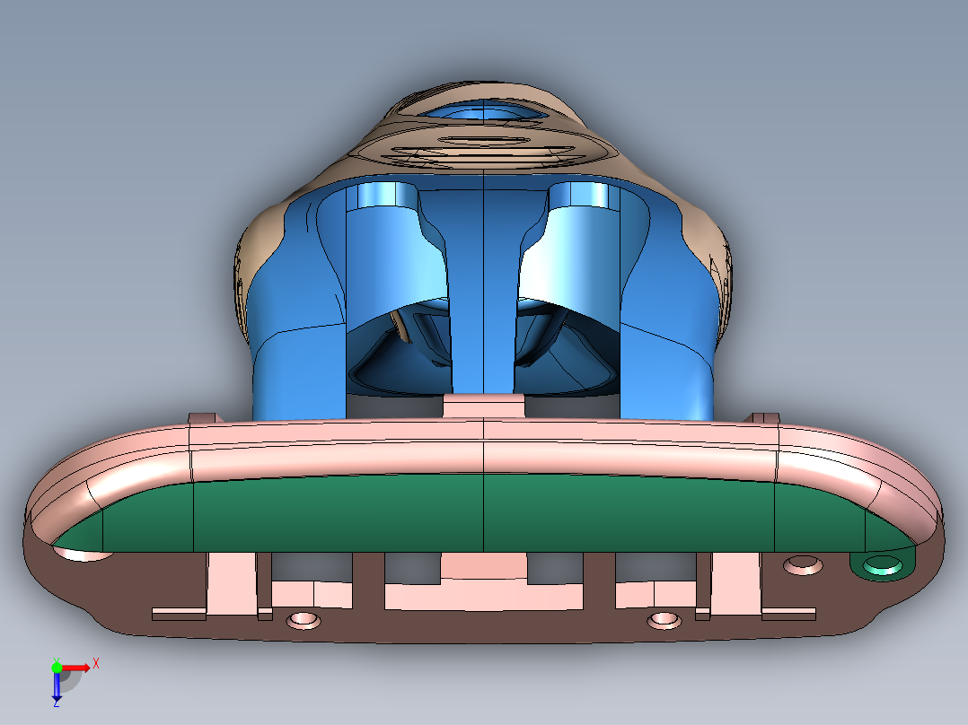 双色刮胡刀俯视图