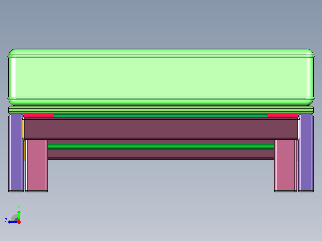 抬头折叠方管焊接床右视图