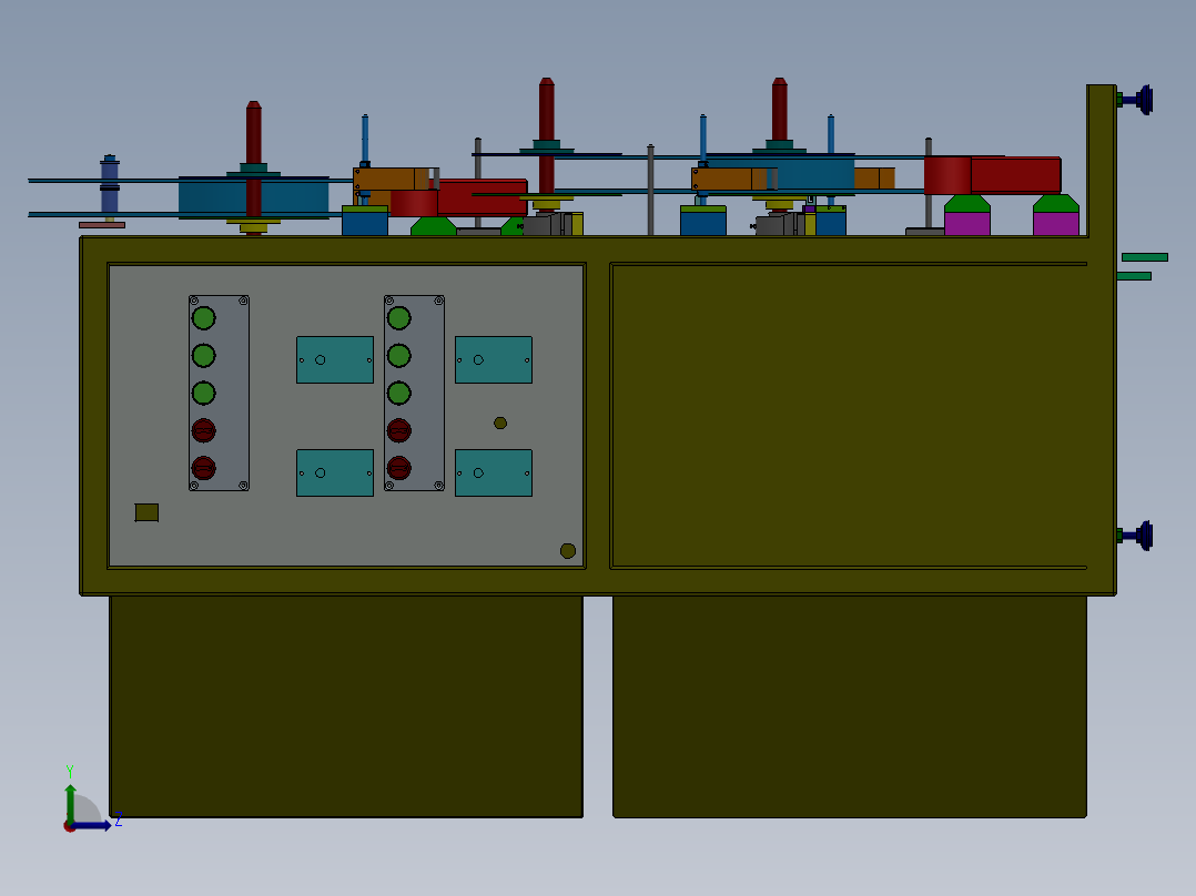 立式收放料架sw17左视图
