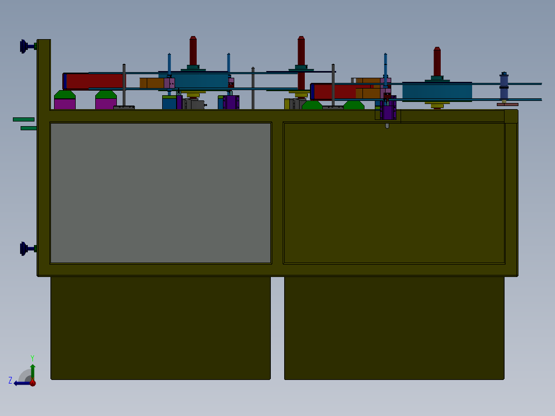 立式收放料架sw17右视图