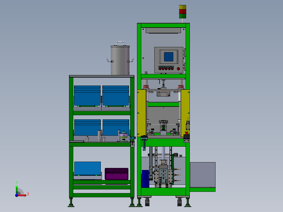 压装活塞及安装矩形圈设备sw16可编辑前视图