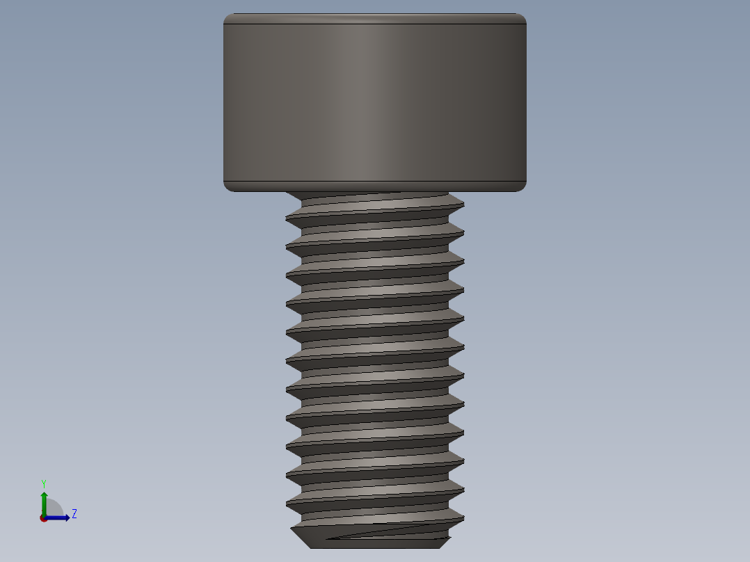 Screw_DIN_912_M5x10F_A2.SLDPRT公制内六角螺钉左视图