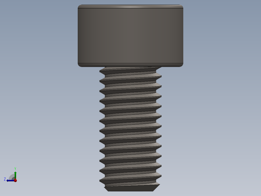 Screw_DIN_912_M5x10F_A2.SLDPRT公制内六角螺钉右视图