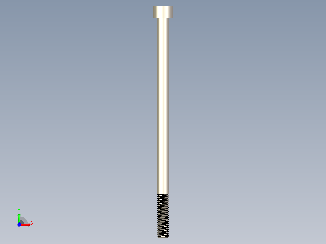 Screw_DIN_912_M8x140_A2.STEP公制内六角螺钉前视图