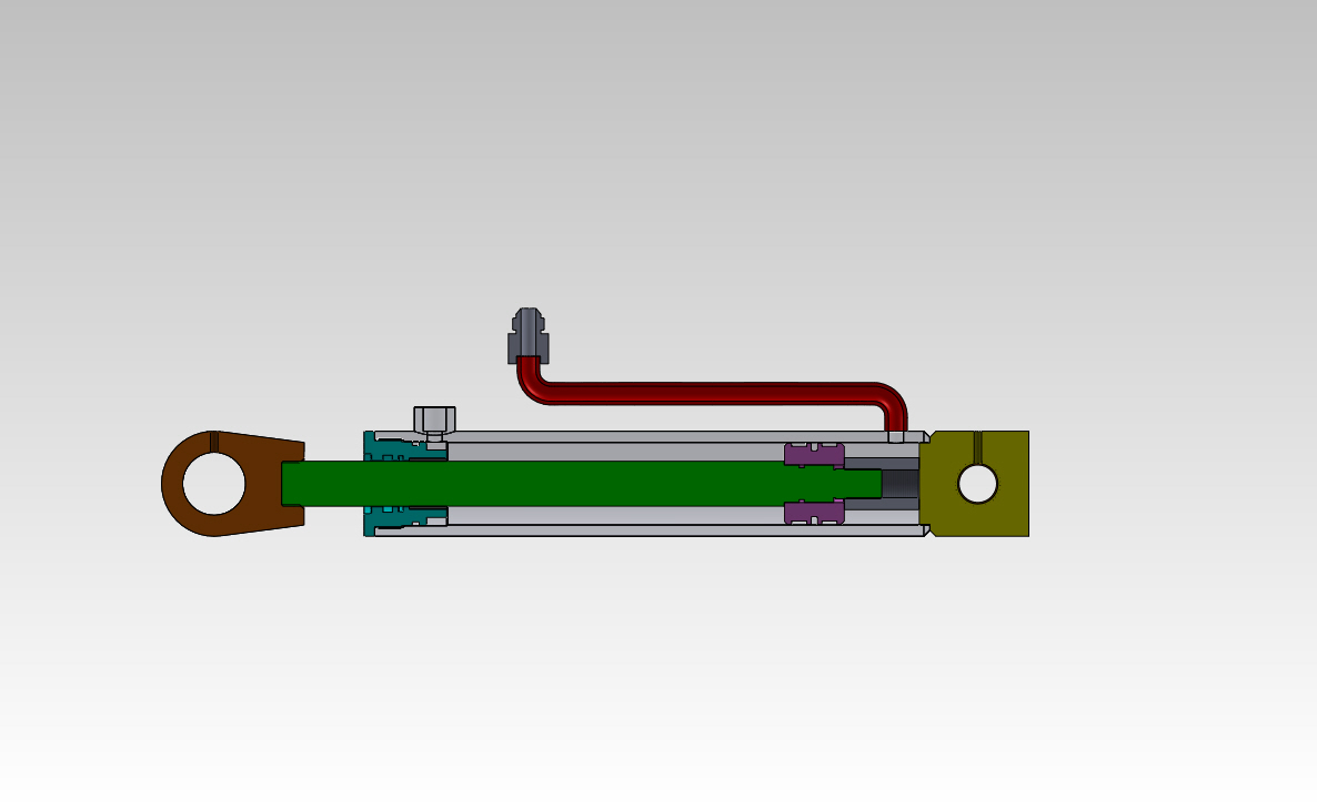 焊接式液压缸（带特殊前、后安装孔）55x30x225 mm