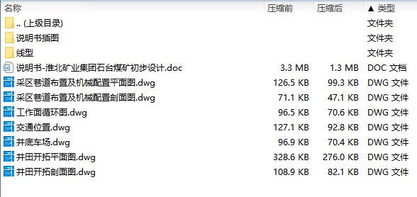 淮北矿业集团石台煤矿初步设计含7张CAD图
