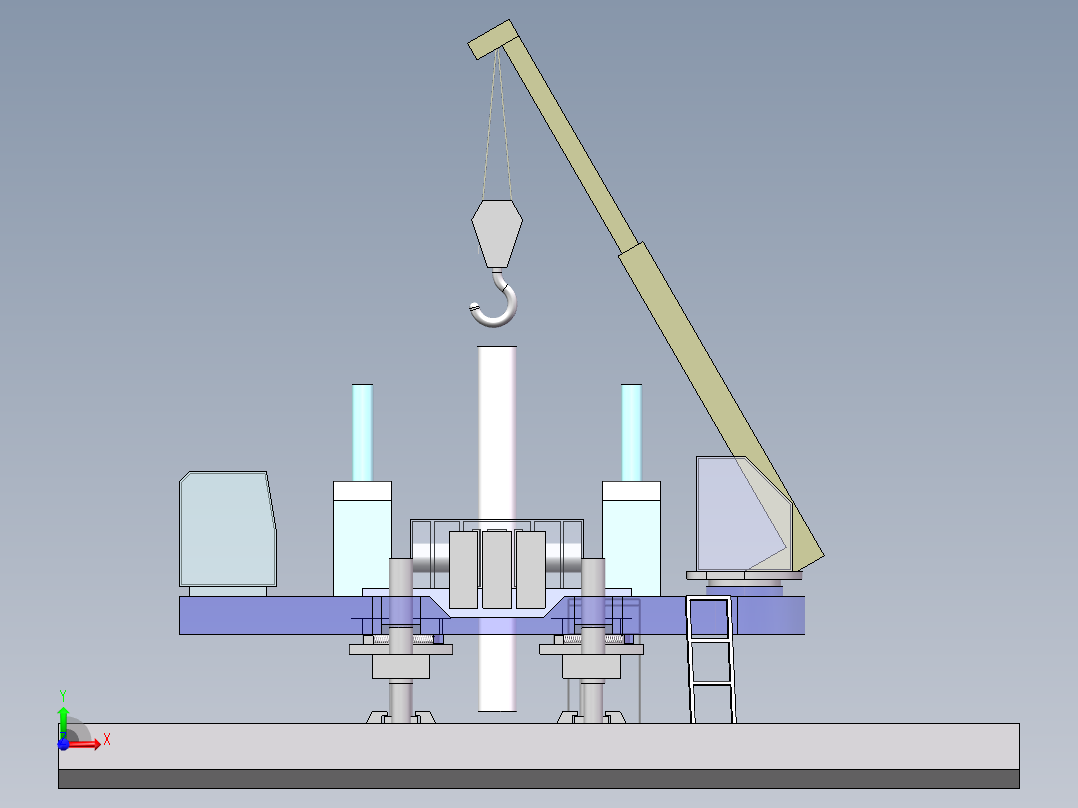 压桩机模型前视图