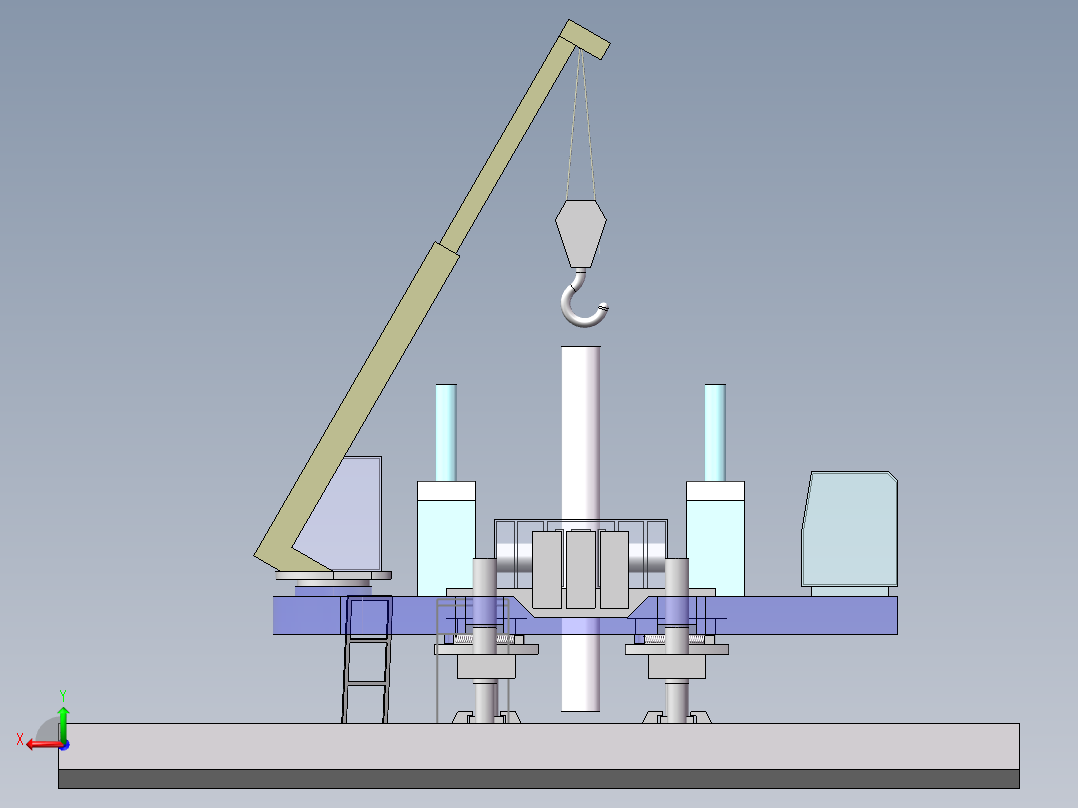 压桩机模型后视图