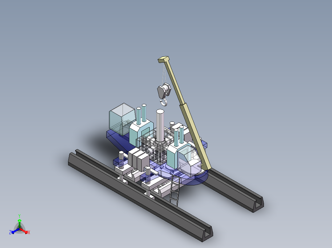 压桩机模型正等轴测图
