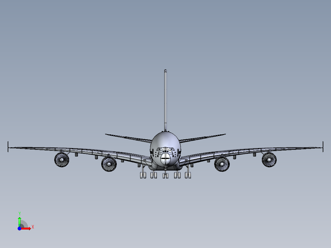 A380客机飞机前视图