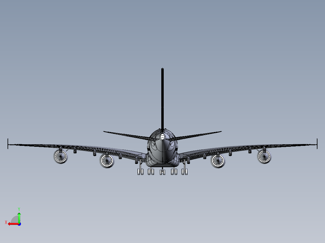 A380客机飞机后视图