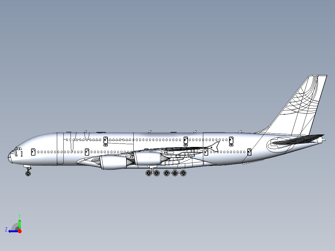 A380客机飞机右视图