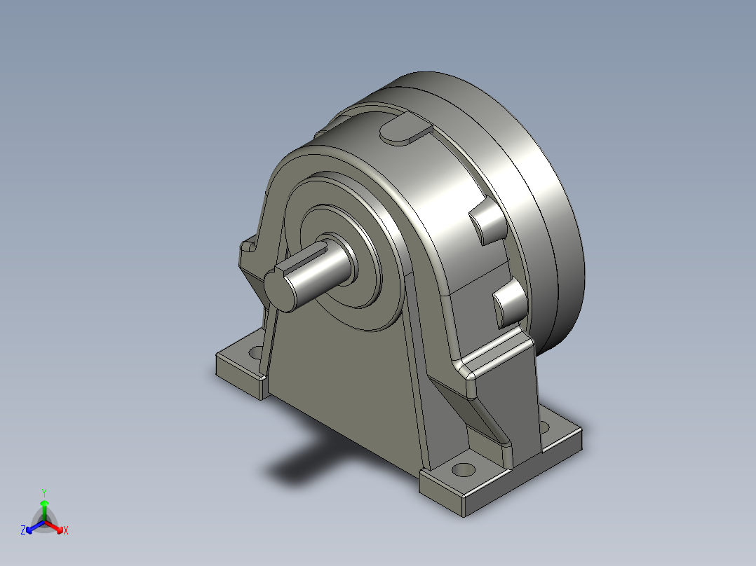 GH卧式附三相单相铝壳刹车缩框型齿轮减速马达GH-18-200W-50-A-G1-LT-HO_前部主视图