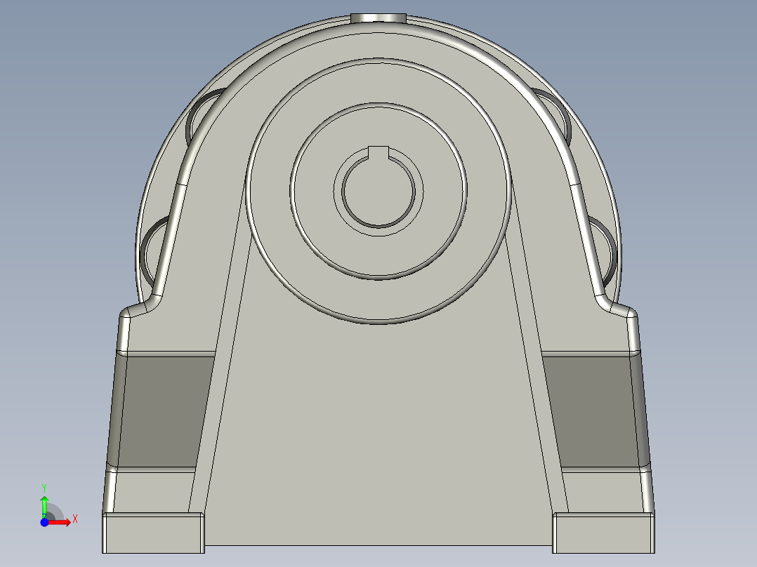 GH卧式附三相单相铝壳刹车缩框型齿轮减速马达GH-18-200W-50-A-G1-LT-HO_前部前视图