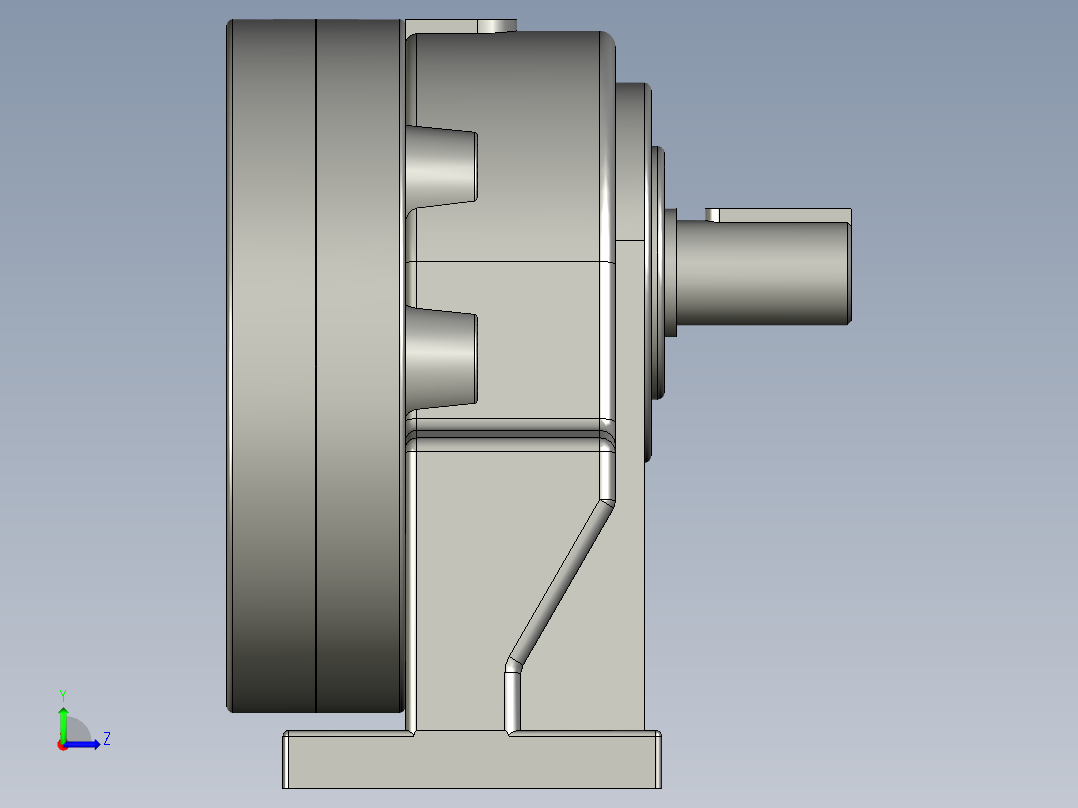 GH卧式附三相单相铝壳刹车缩框型齿轮减速马达GH-18-200W-50-A-G1-LT-HO_前部左视图