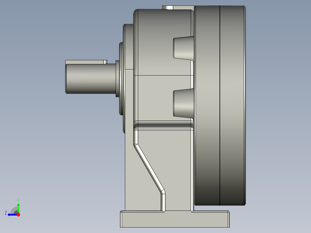 GH卧式附三相单相铝壳刹车缩框型齿轮减速马达GH-18-200W-50-A-G1-LT-HO_前部右视图