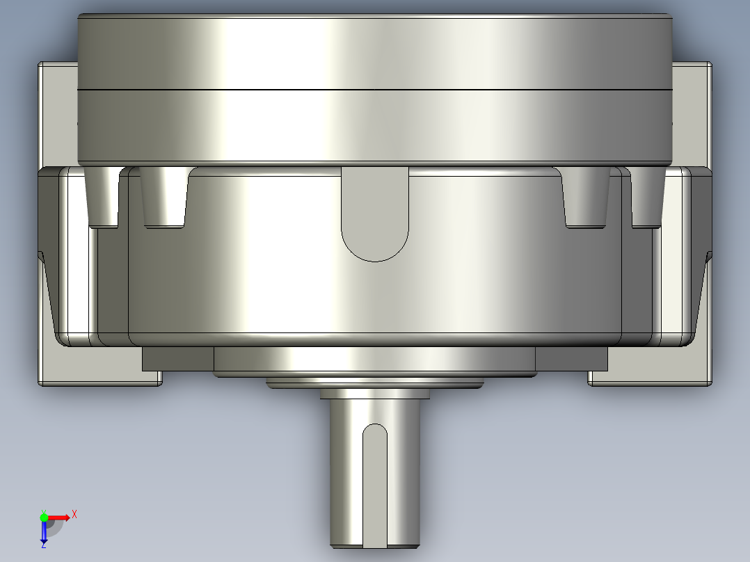 GH卧式附三相单相铝壳刹车缩框型齿轮减速马达GH-18-200W-50-A-G1-LT-HO_前部俯视图