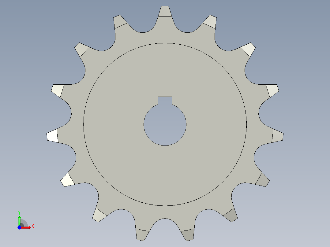 08A系列传动链轮DSFB08AB-15-12前视图