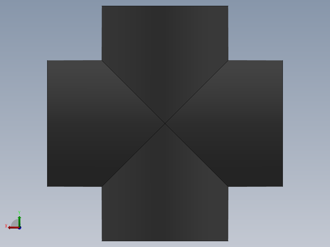 Cross DN200 PN10 U-PVC后视图